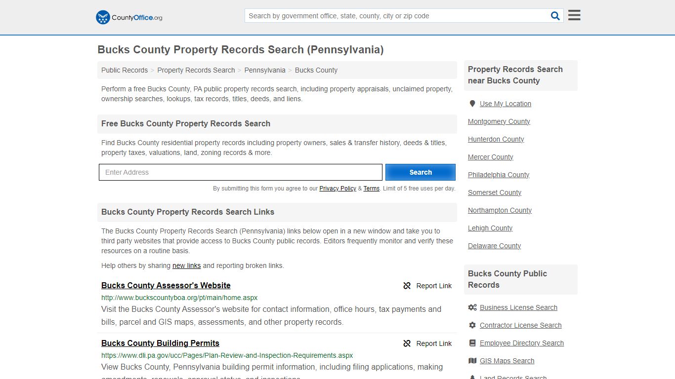 Bucks County Property Records Search (Pennsylvania) - County Office